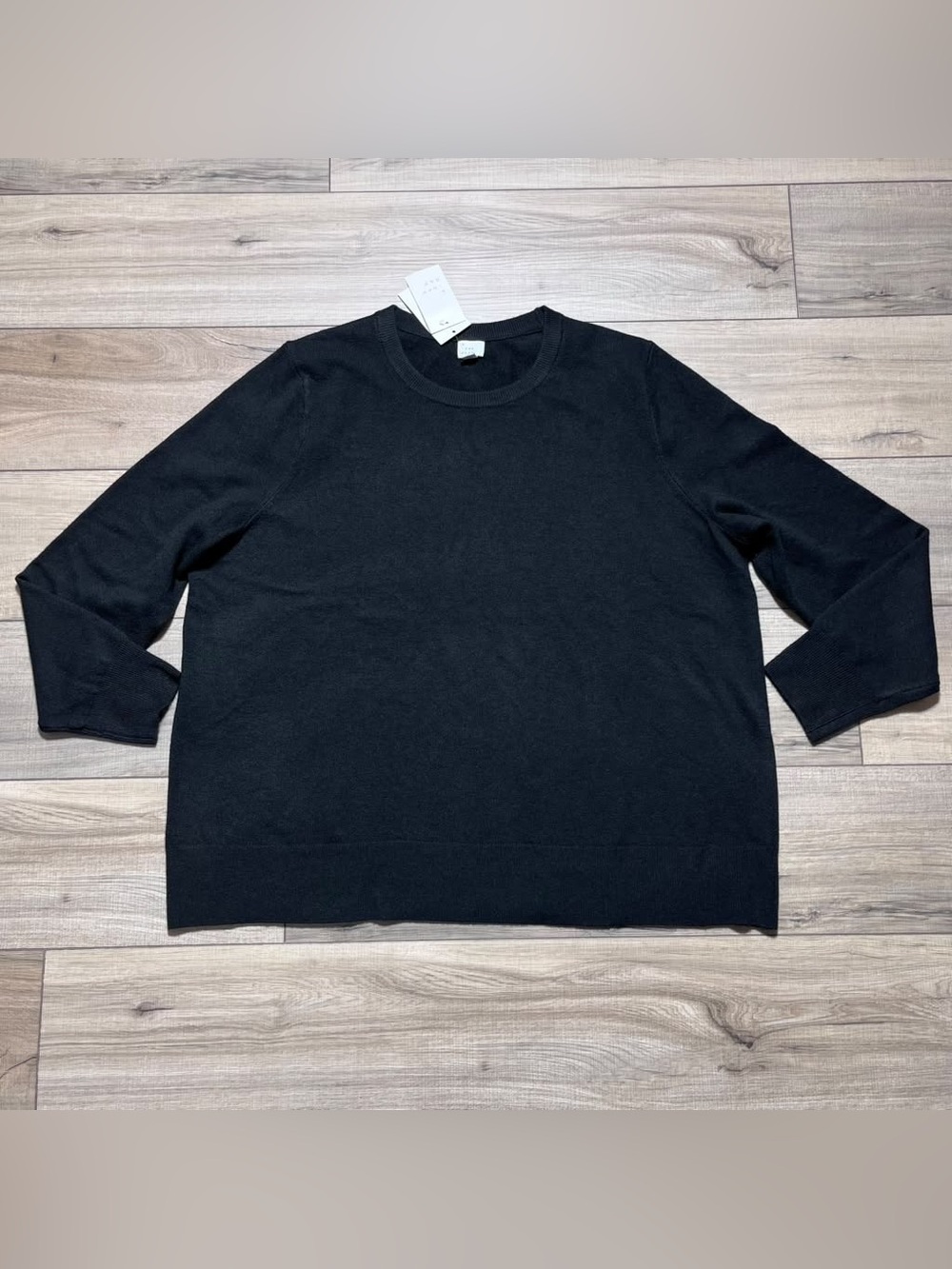A New Day Womens Crew Neck Long Sleeve Pullover Sweater Size 2X Black